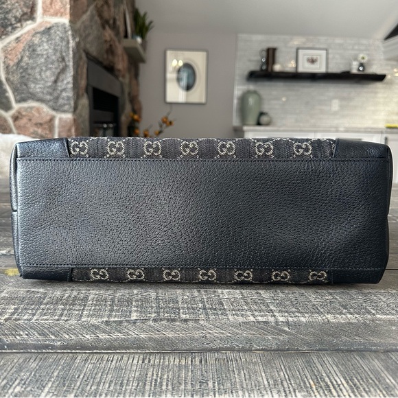 Gucci Black Denim GG Ophidia Tote - Picture 5 of 12